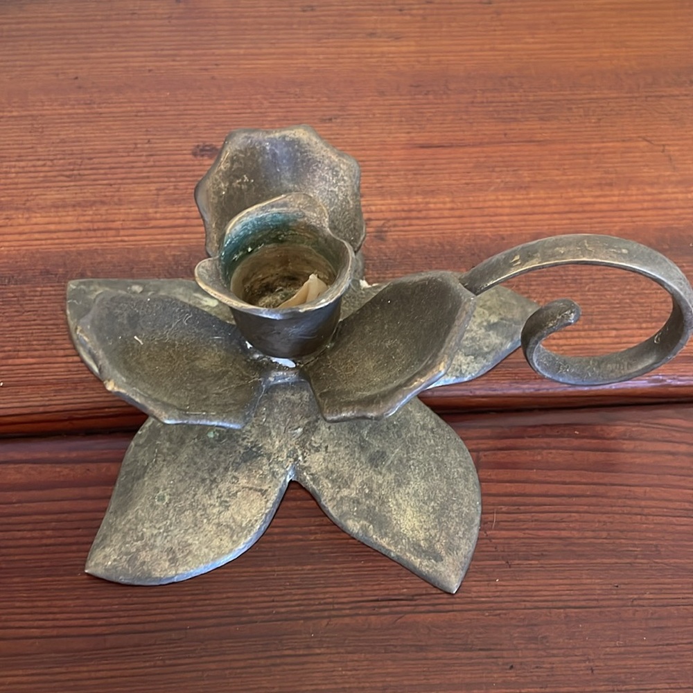 Vintage silver taper candle holder - Picture 2 of 7
